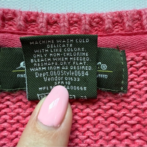 Eddie Bauer Pink Orange color Long Sleeve Sweater Ramie Cotton blend size XL - Picture 5 of 9